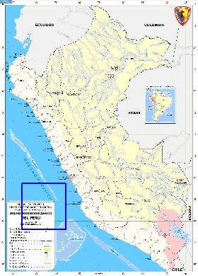 Administratives carte de Perou en espagnol