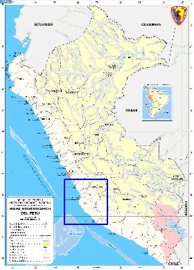 Administratives carte de Perou en espagnol
