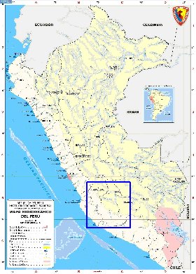 Administratives carte de Perou en espagnol
