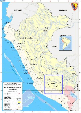 Administratives carte de Perou en espagnol