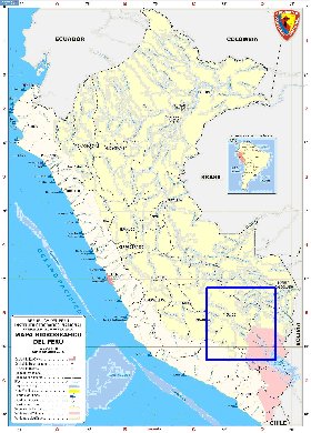 Administratives carte de Perou en espagnol