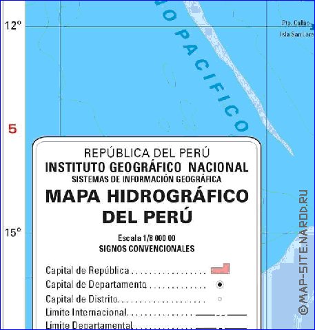 Administratives carte de Perou en espagnol