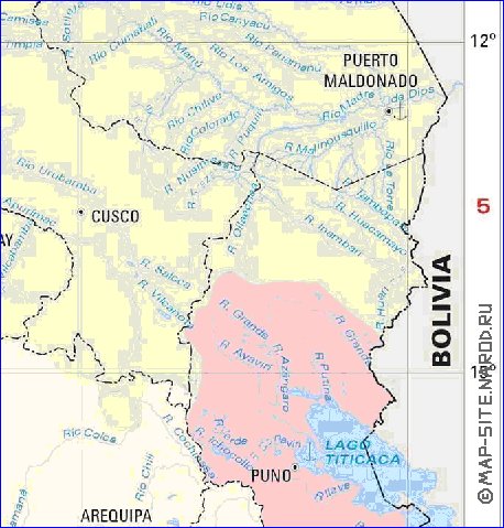 Administratives carte de Perou en espagnol