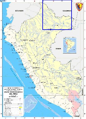 Administratives carte de Perou en espagnol