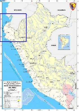 Administratives carte de Perou en espagnol