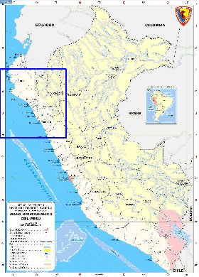 Administratives carte de Perou en espagnol