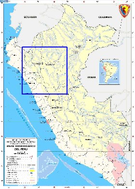 Administratives carte de Perou en espagnol