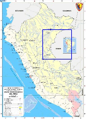 Administratives carte de Perou en espagnol