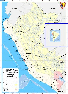 Administratives carte de Perou en espagnol
