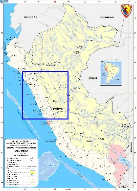 Administratives carte de Perou en espagnol