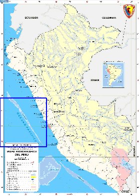 Administratives carte de Perou en espagnol