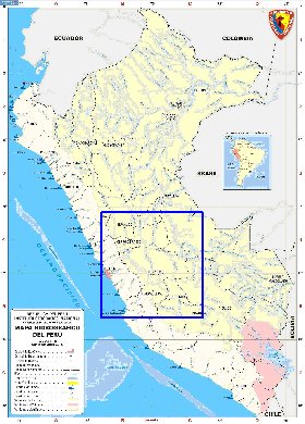 Administratives carte de Perou en espagnol