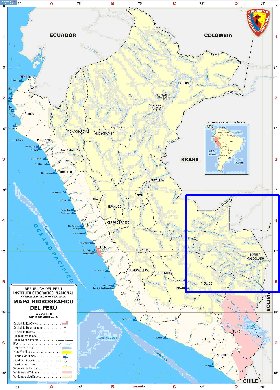 Administratives carte de Perou en espagnol