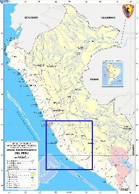 Administratives carte de Perou en espagnol