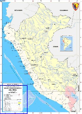 Administratives carte de Perou en espagnol