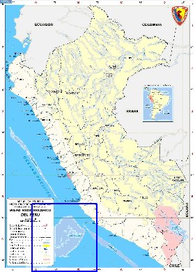 Administratives carte de Perou en espagnol