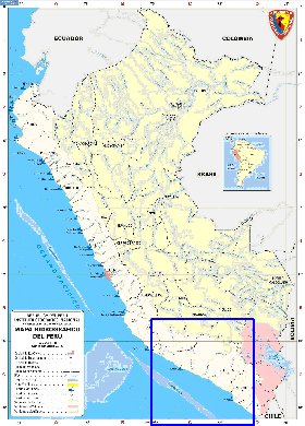 Administratives carte de Perou en espagnol
