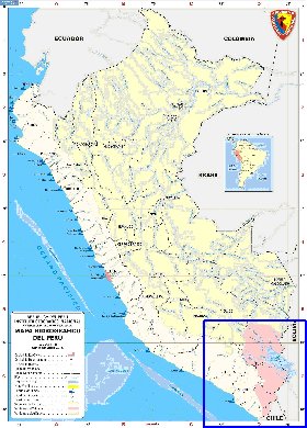 Administratives carte de Perou en espagnol