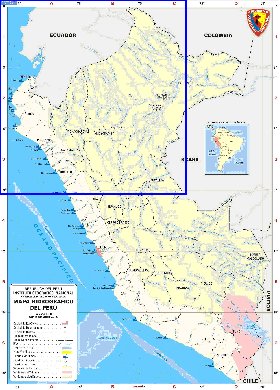 Administratives carte de Perou en espagnol