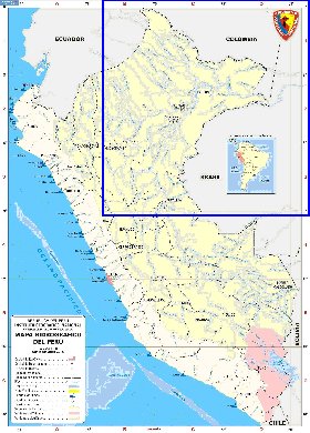 Administratives carte de Perou en espagnol