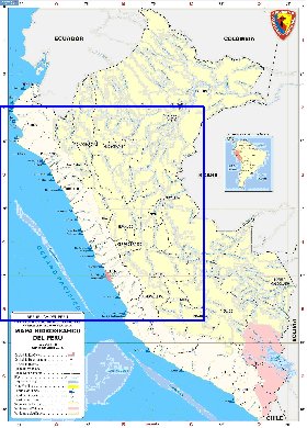 Administratives carte de Perou en espagnol