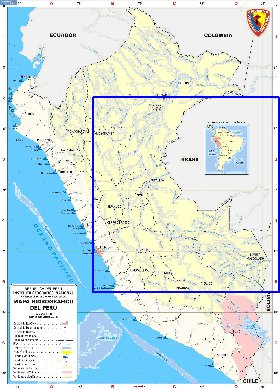 Administratives carte de Perou en espagnol