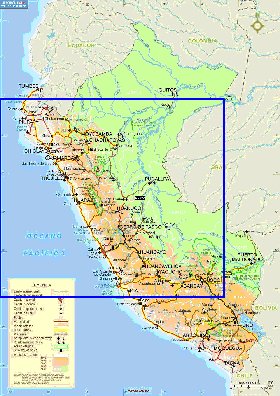 mapa de Peru em espanhol