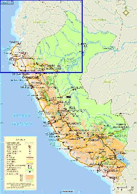 mapa de Peru em espanhol