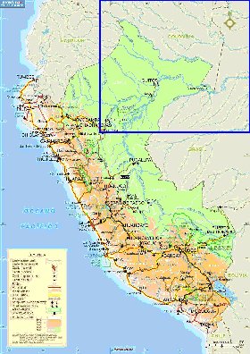 mapa de Peru em espanhol