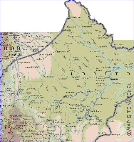 Fisica mapa de Peru em espanhol