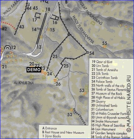 mapa de Petra