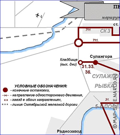 Transport carte de Petrozavodsk