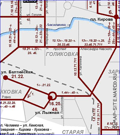 Transport carte de Petrozavodsk