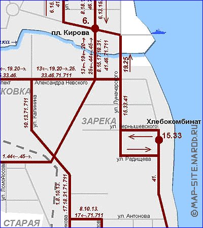 Transport carte de Petrozavodsk