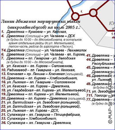 Transport carte de Petrozavodsk