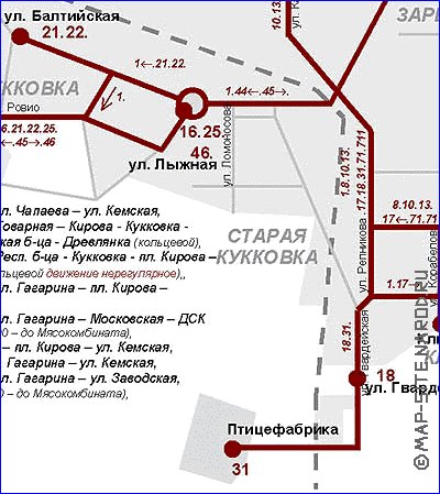 Transport carte de Petrozavodsk