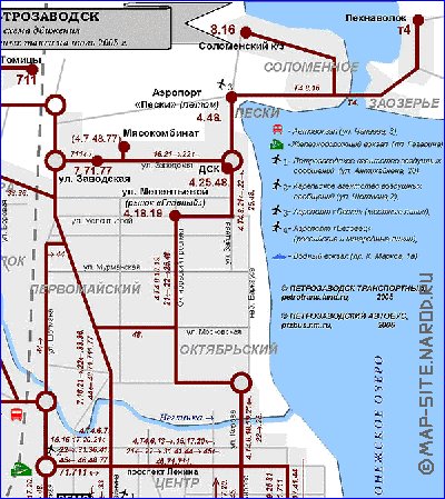 Transport carte de Petrozavodsk