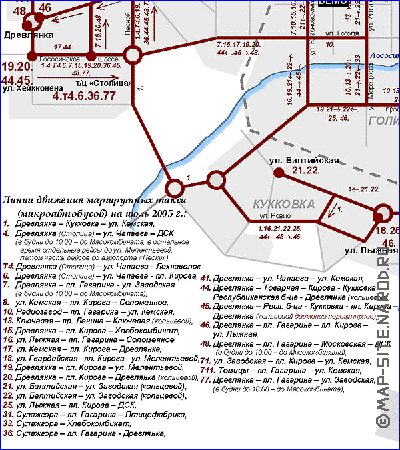 Transport carte de Petrozavodsk