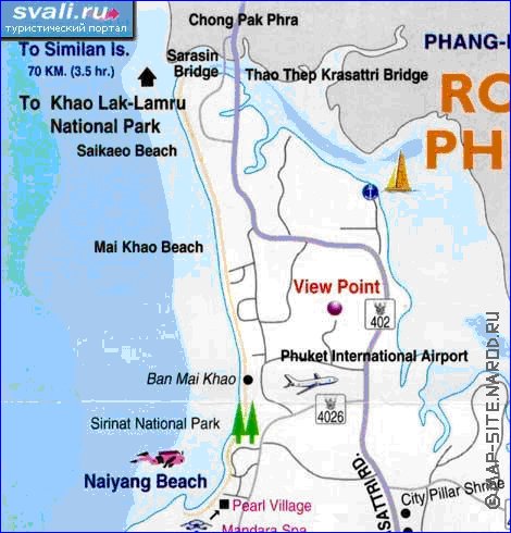 mapa de Ilhas Phuket em ingles