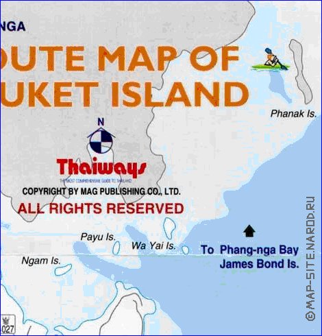 mapa de Ilhas Phuket em ingles