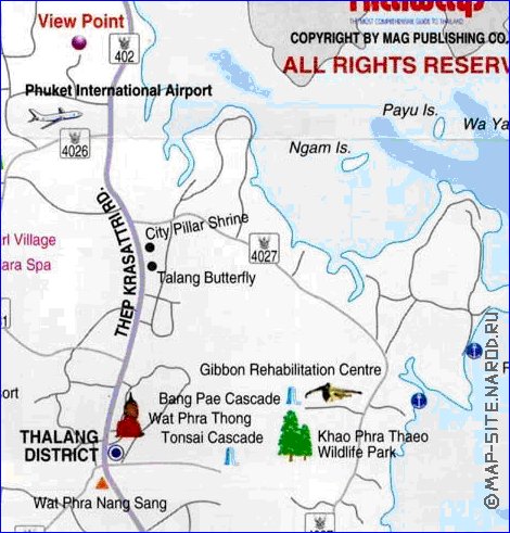 mapa de Ilhas Phuket em ingles