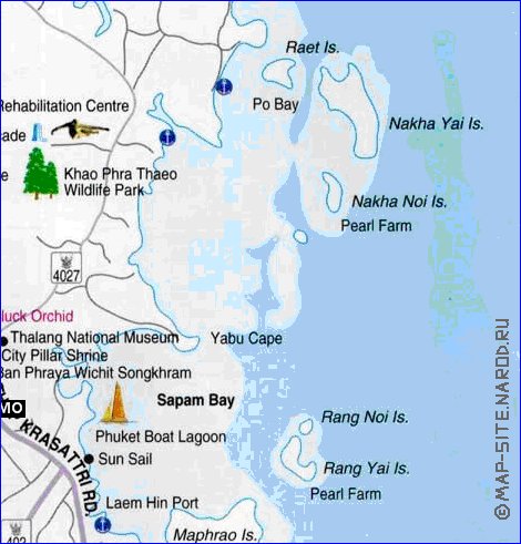 mapa de Ilhas Phuket em ingles