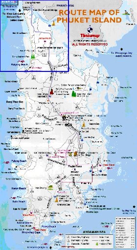 mapa de Ilhas Phuket em ingles