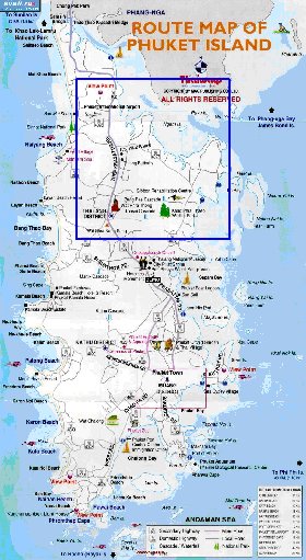 mapa de Ilhas Phuket em ingles