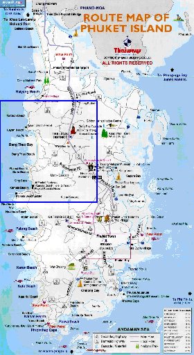 mapa de Ilhas Phuket em ingles