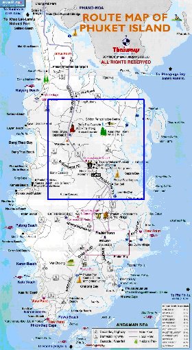 mapa de Ilhas Phuket em ingles