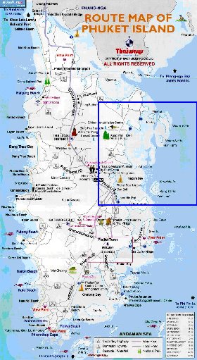 mapa de Ilhas Phuket em ingles