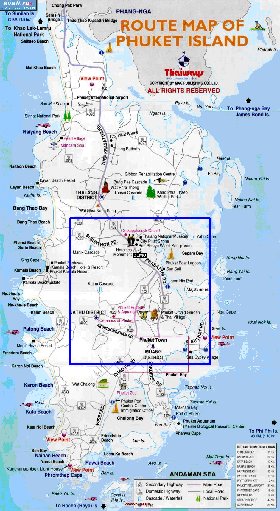 mapa de Ilhas Phuket em ingles