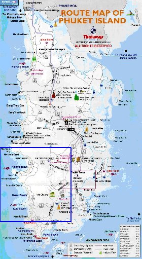 carte de Province de Phuket en anglais