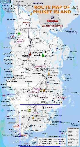 carte de Province de Phuket en anglais